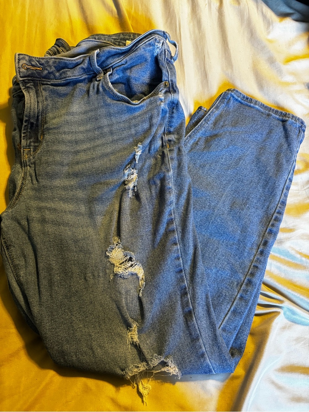 Old Navy Blue Distressed Skinny Jeans